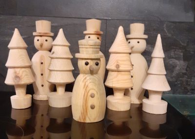Wooden Christmas Trees & Snowmen - Wood Turning Northern Ireland